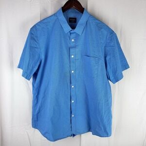 UNTUCKit Shirt Mens XL Blue Geometric Short Sleeve Button Up Farina